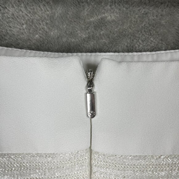 Trina Turk Parson Women's Mini Dress Size 2 White Bridal Sleeveless Keyhole Boho - Picture 8 of 9